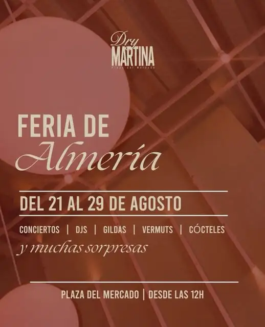 Cartel con la programación de Feria de Dry Martina
